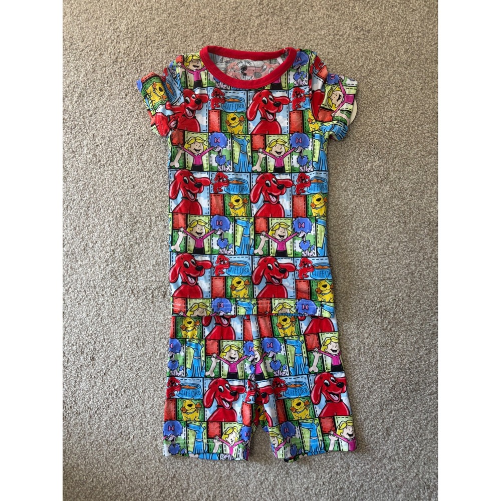 Feral & Free Clifford the Big Red Dog Bamboo Pajama Set 18-24M Short Sleeve Snug